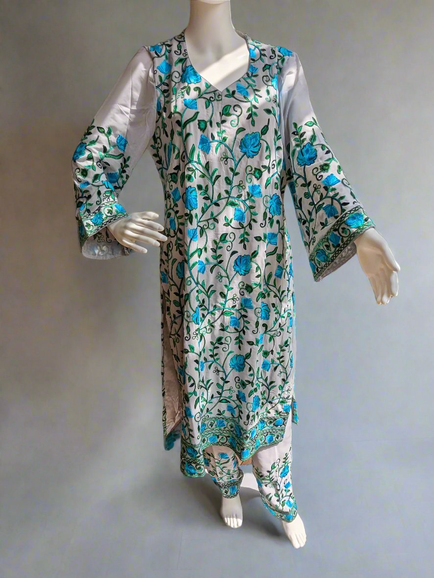 Aariwork Kashmiri stitched dress