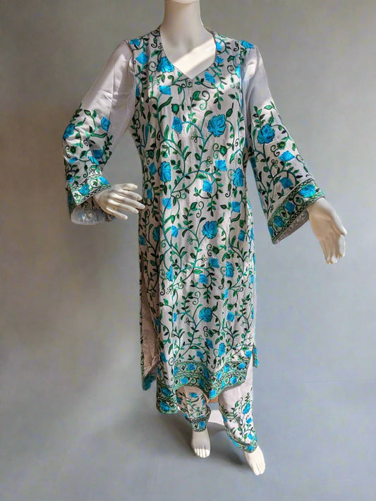 Aariwork Kashmiri stitched dress