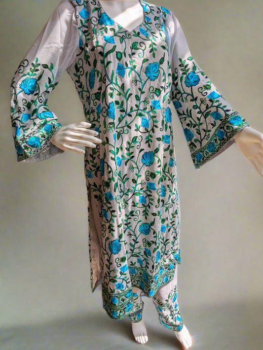 Aariwork Kashmiri stitched dress