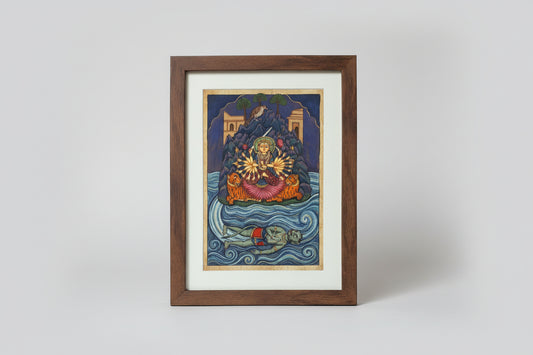 Sharika Mata Miniature Painting 19th Century restored