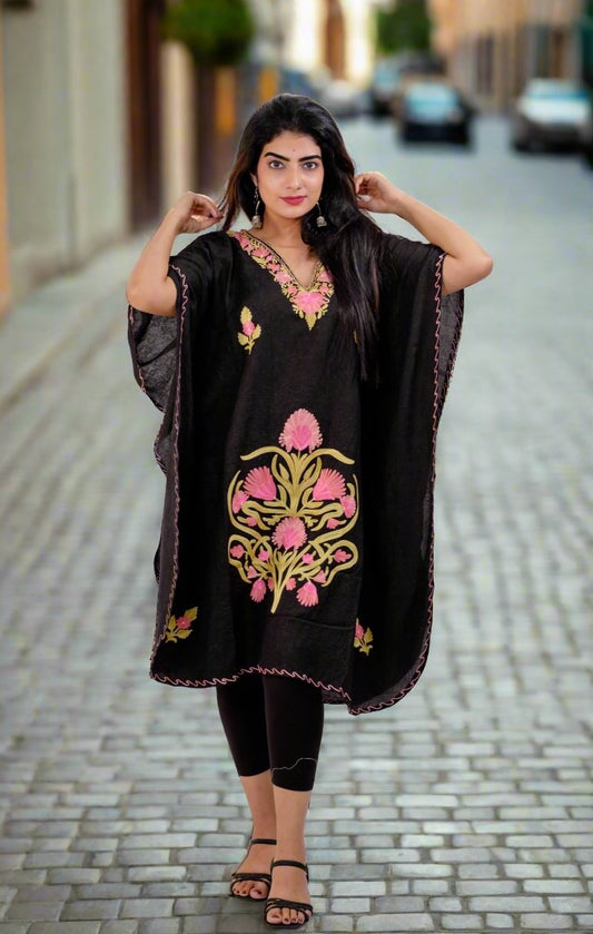 Black Kashmiri Kaftaan