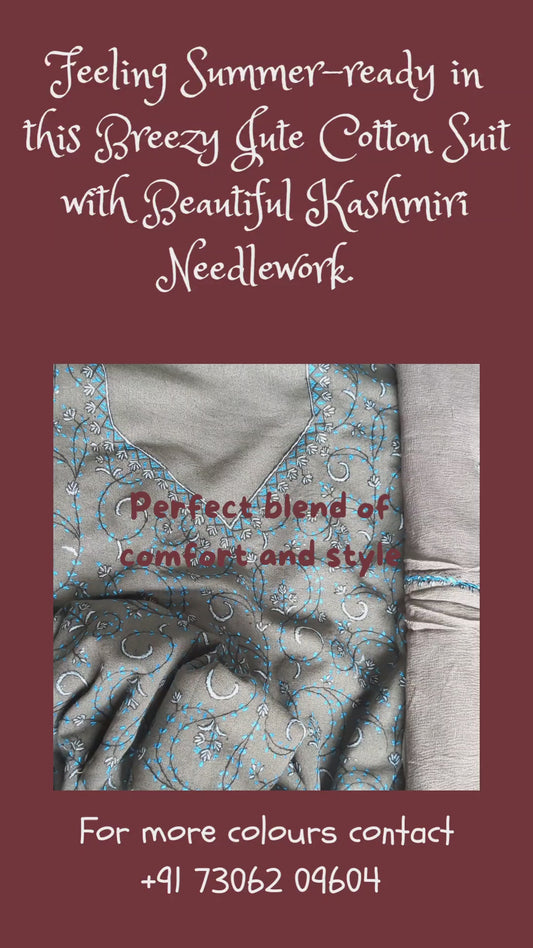 Summer Wear Jute Kashmiri cotton unstitched suits