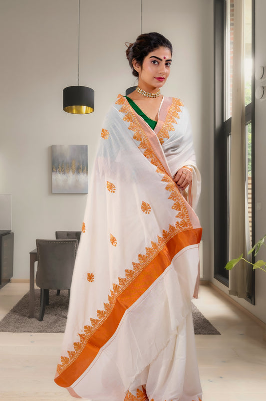 Kashmiri zari Onam saree