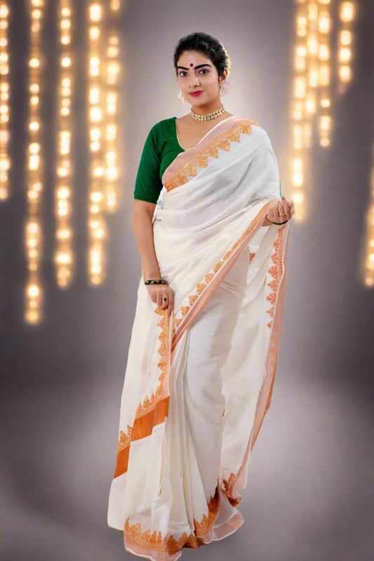 Kashmiri zari Onam saree