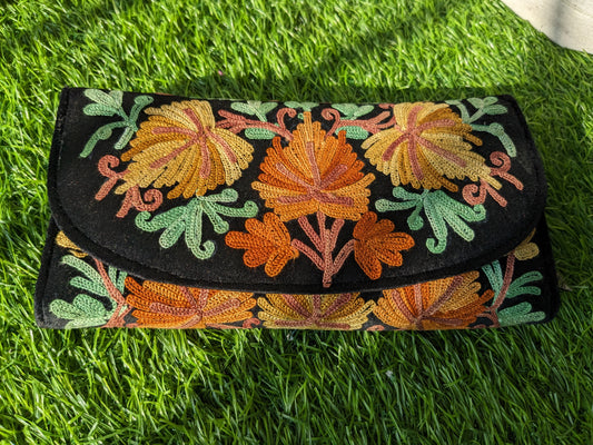 Black Floral Clutch