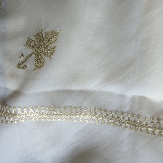 Cashmere Stole - Silver Zariwork