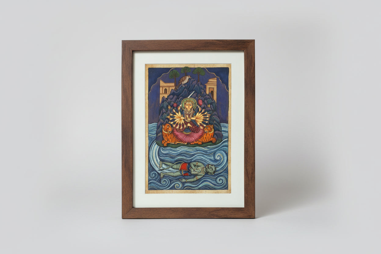 Sharika Mata Miniature Painting 19th Century restored